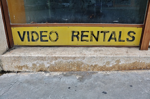 Video Store Rental Sign On Nostalgia for Video Store Rentals – Purdy Good